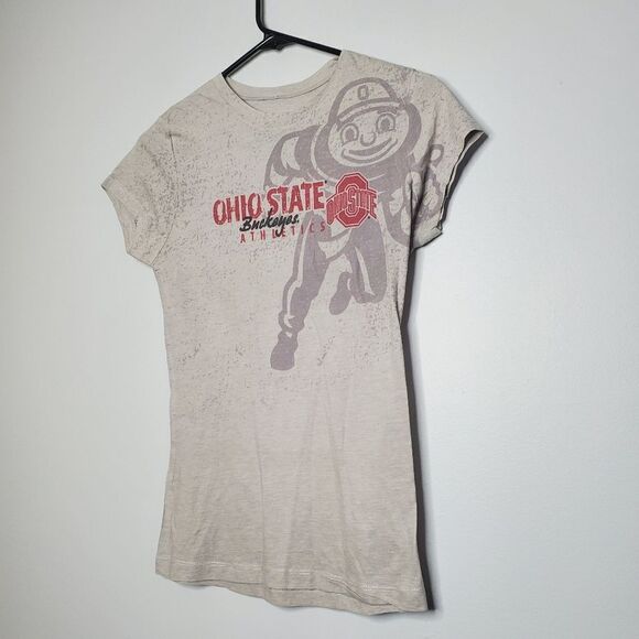 OSU T Shirt M The Ohio State University Fitted Babydoll Gray - Picture 1 of 6